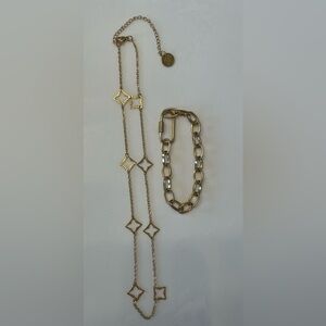 New Plunder necklace & bracelet. Gold tint.